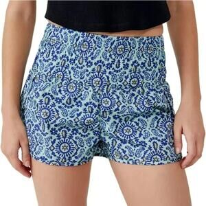 [Free People] Movement Blue Mint Way Home High Rise Workout Shorts Size Medium M